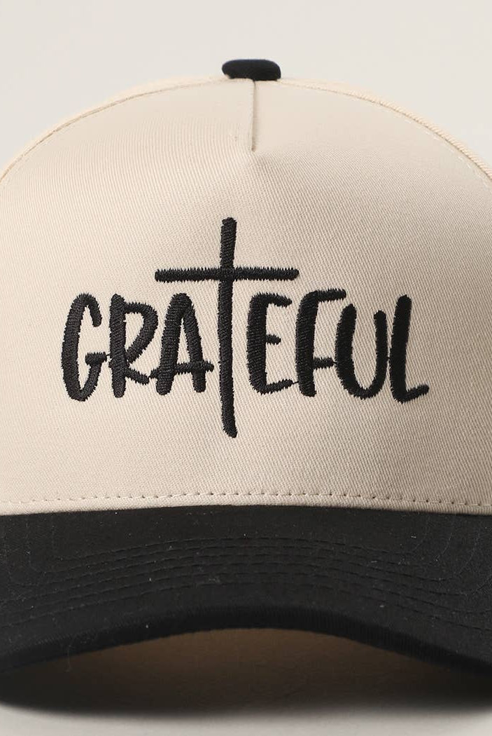 GRATEFUL Embroidery Two-Tone Trucker Hat: COW / One Size { product_type }}