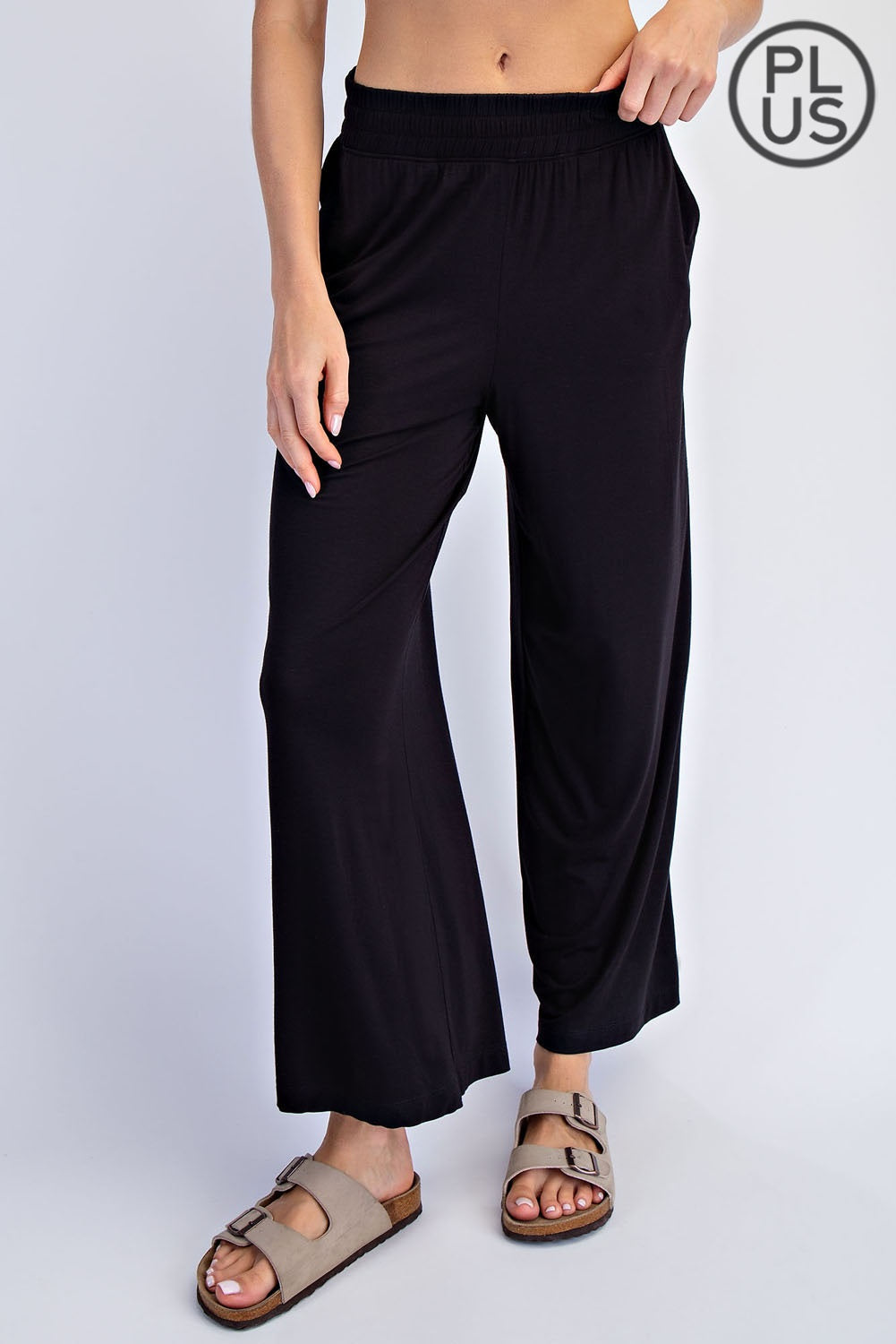 Modal Cropped Wide Leg Pants-Rae Mode-Three Birdies Boutique, Women's Fashion Boutique Located in Kearney, MO