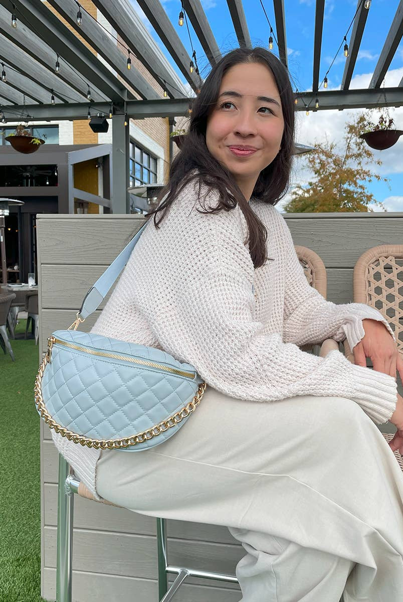 Sylvie Quilted Belt Bag: Brown { product_type }}