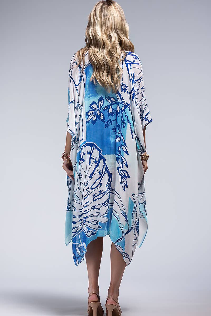 Blue Palm Kimono { product_type }}