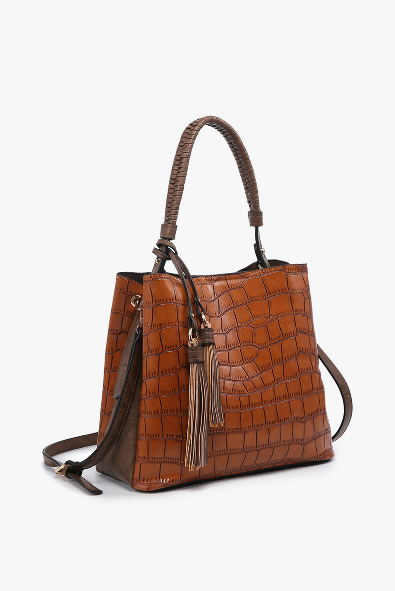 Olivia Crocodile Hobo: Black { product_type }}