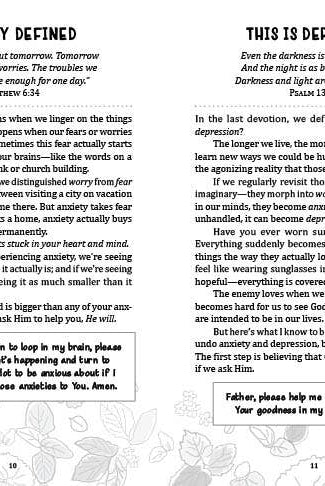 Devotions & Prayers Managing Anxiety & Depression -teen girl { product_type }}