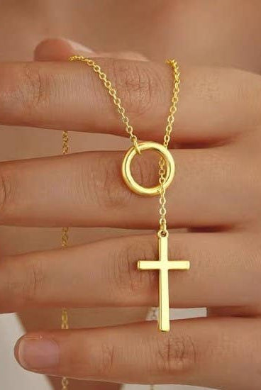 Gold Layered Cross Necklace { product_type }}