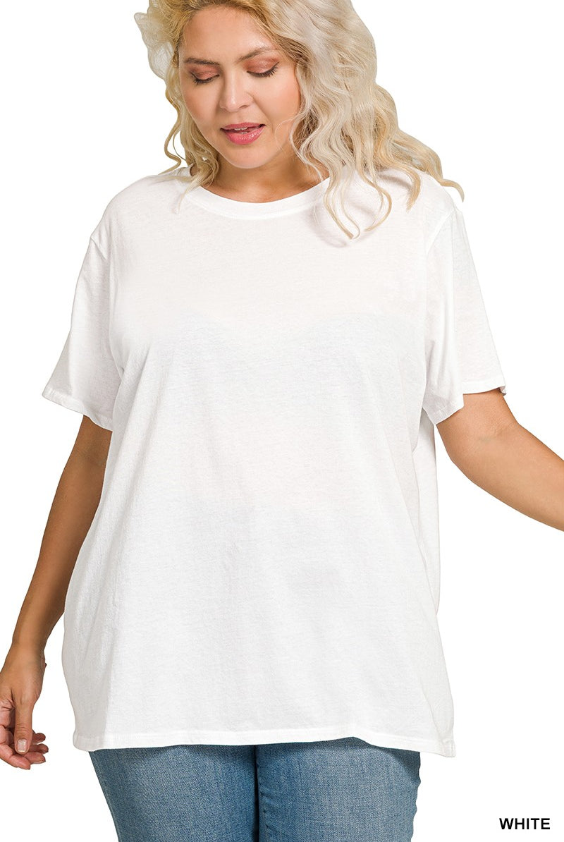 Cotton Boyfriend Round Neck Tee { product_type }}
