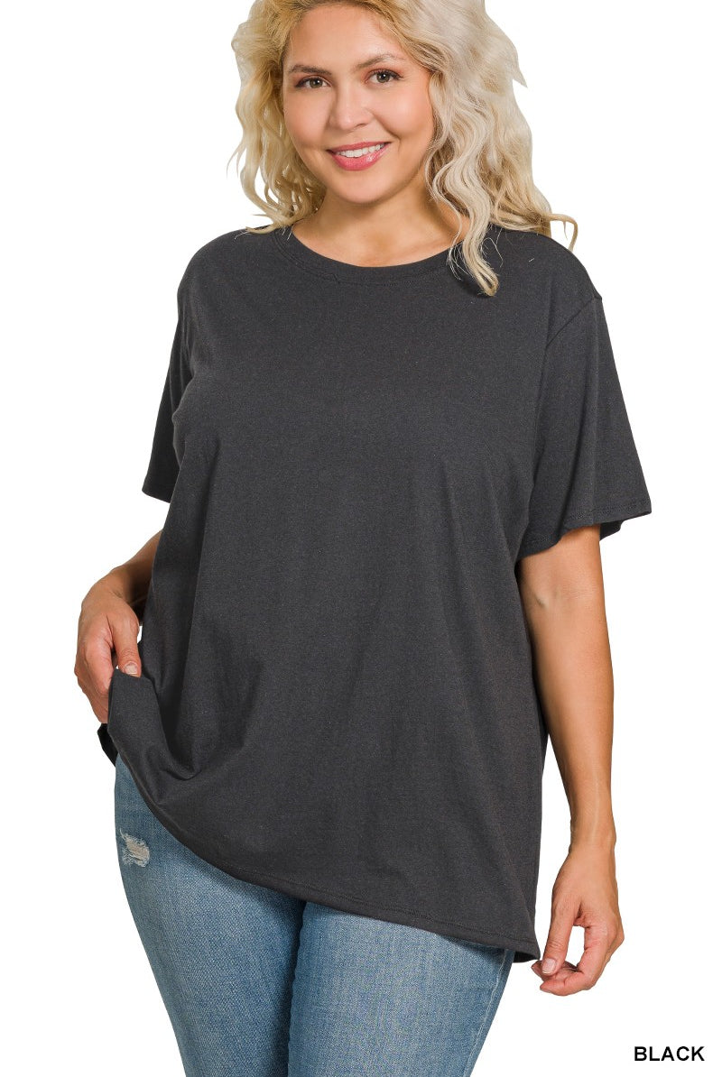 Cotton Boyfriend Round Neck Tee { product_type }}