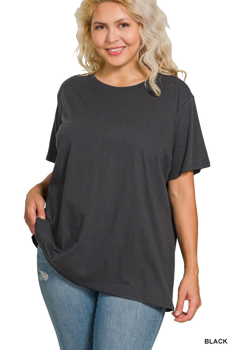 Cotton Boyfriend Round Neck Tee { product_type }}