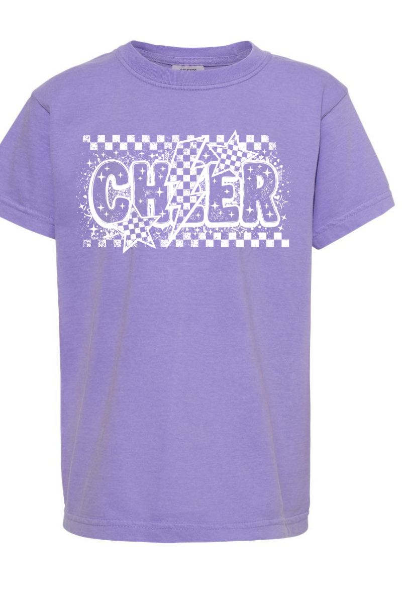 Vintage Checker Cheer Graphic Tee { product_type }}