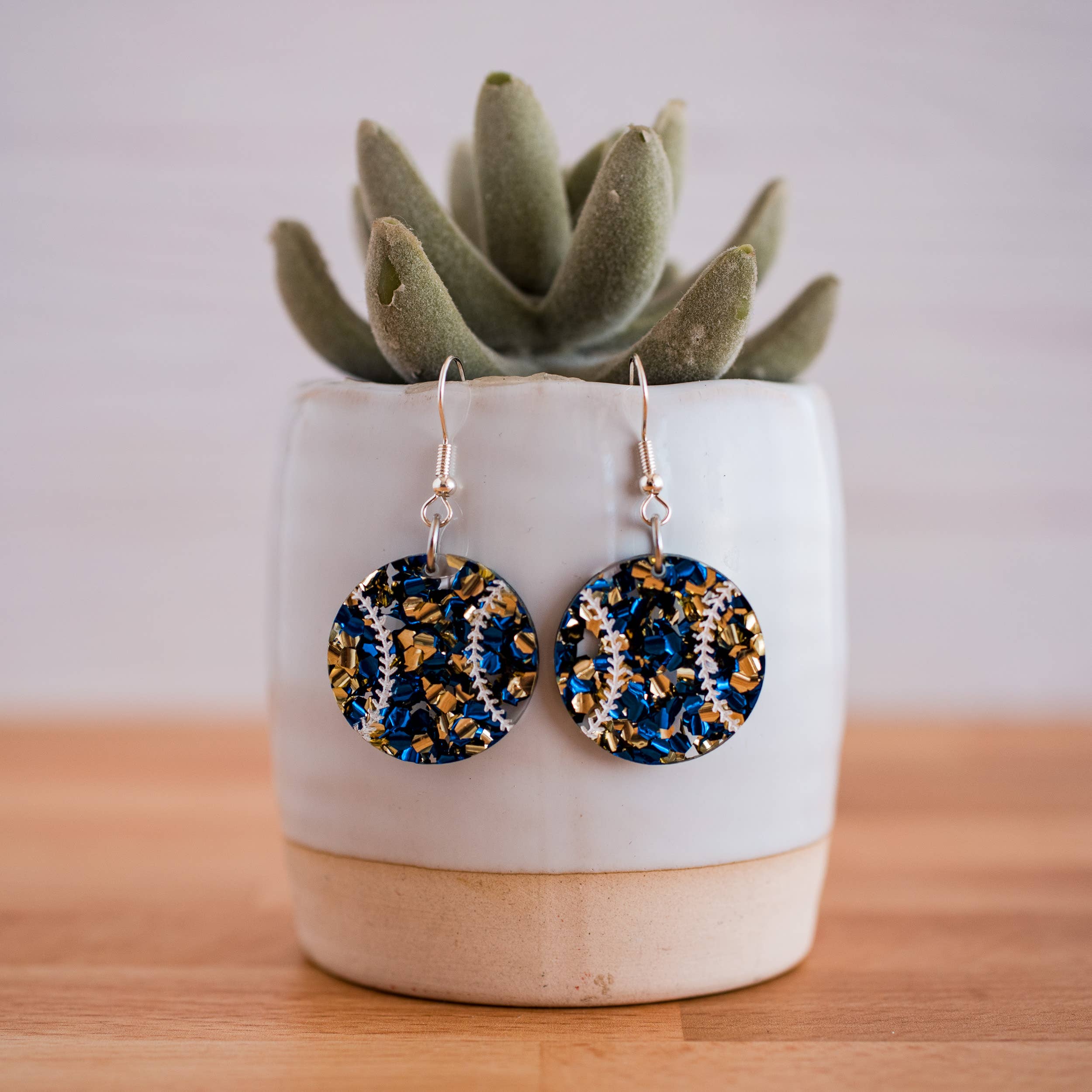 KC Baseball Chunky Glitter Baseball Dangles { product_type }}