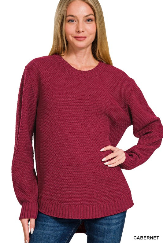Everyday Basic Sweater-Sweaters-Zenana-Three Birdies Boutique, Women's Fashion Boutique Located in Kearney, MO
