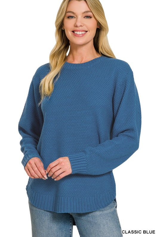 Everyday Basic Sweater-Sweaters-Zenana-Three Birdies Boutique, Women's Fashion Boutique Located in Kearney, MO