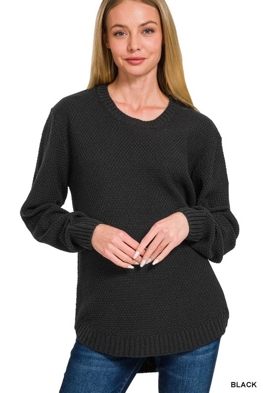 Everyday Basic Sweater-Sweaters-Zenana-Three Birdies Boutique, Women's Fashion Boutique Located in Kearney, MO