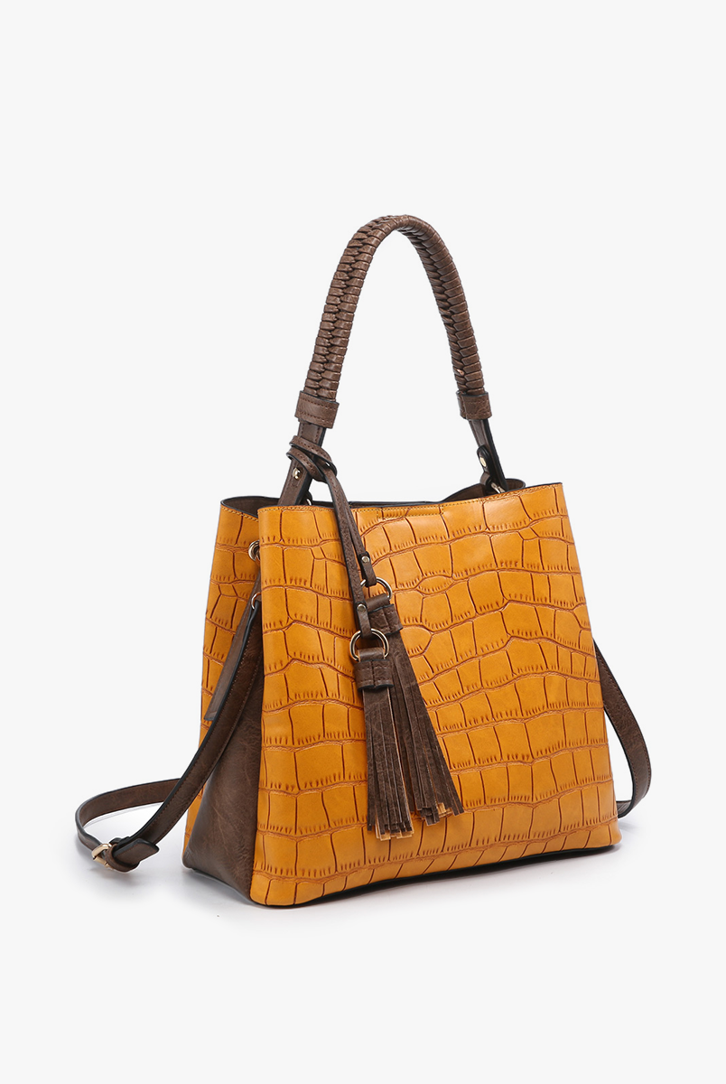 Olivia Crocodile Hobo: Black { product_type }}