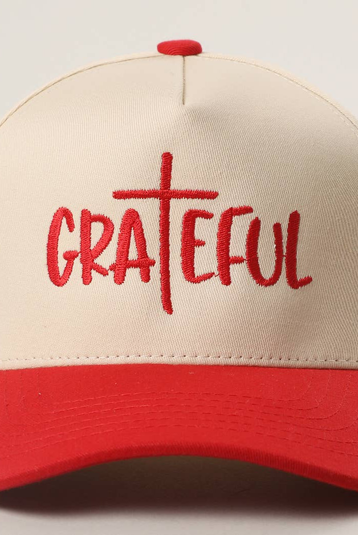GRATEFUL Embroidery Two-Tone Trucker Hat: COW / One Size { product_type }}
