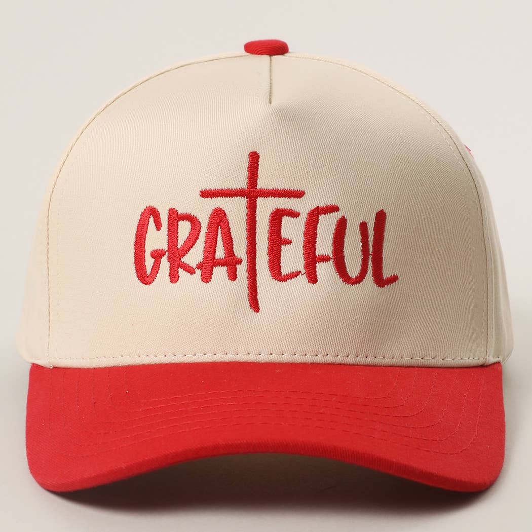 GRATEFUL Embroidery Two-Tone Trucker Hat: COW / One Size { product_type }}