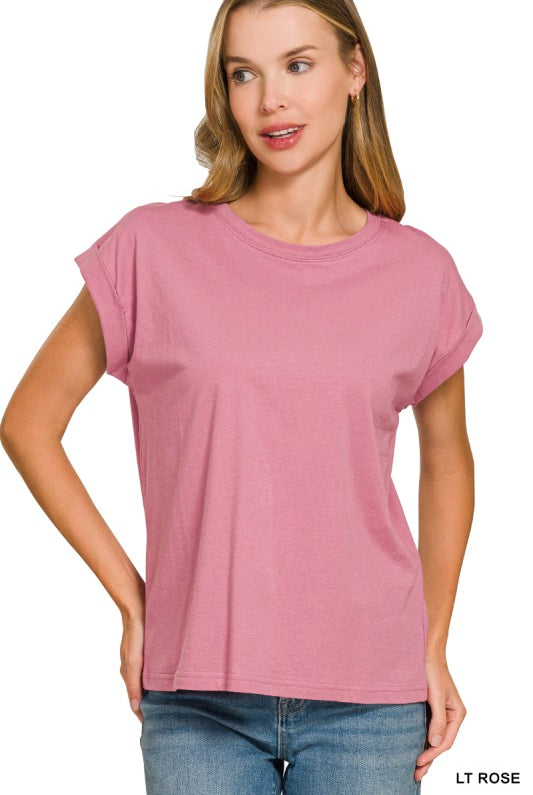 The Everyday Cotton Tee-Top-Zenana-Three Birdies Boutique, Women's Fashion Boutique Located in Kearney, MO