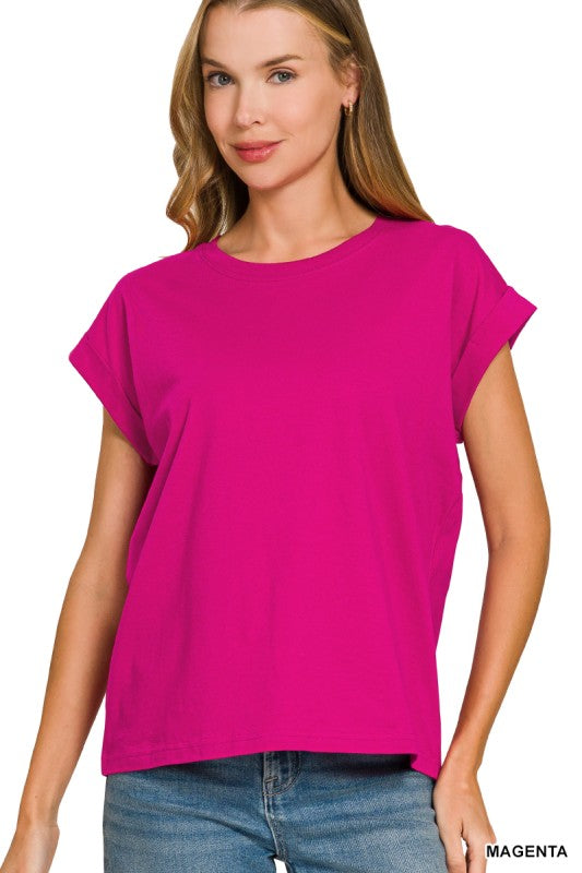 The Everyday Cotton Tee-Top-Zenana-Three Birdies Boutique, Women's Fashion Boutique Located in Kearney, MO