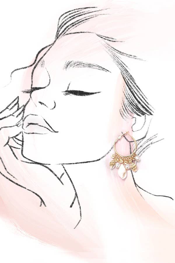 Multi-Natural Seashell Cluster Drop Earrings { product_type }}