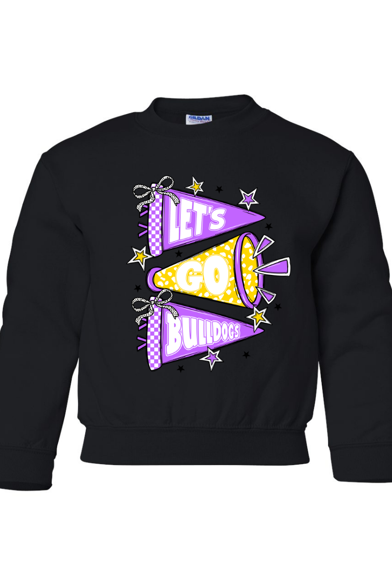 Let's Go Bulldogs Megaphone Crewneck Sweatshirt { product_type }}