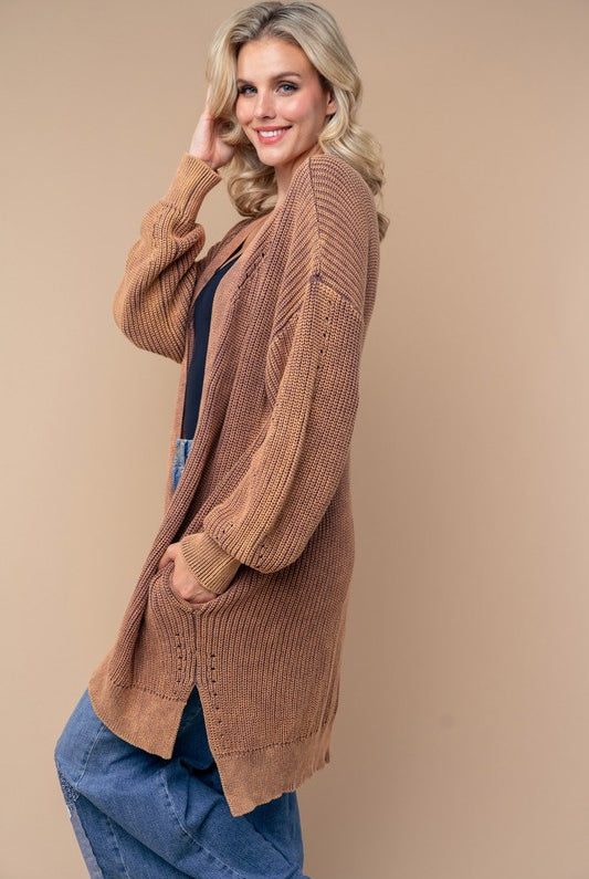 Brown Sweater Cardigan-Cardigans-White Birch-Three Birdies Boutique, Women's Fashion Boutique Located in Kearney, MO