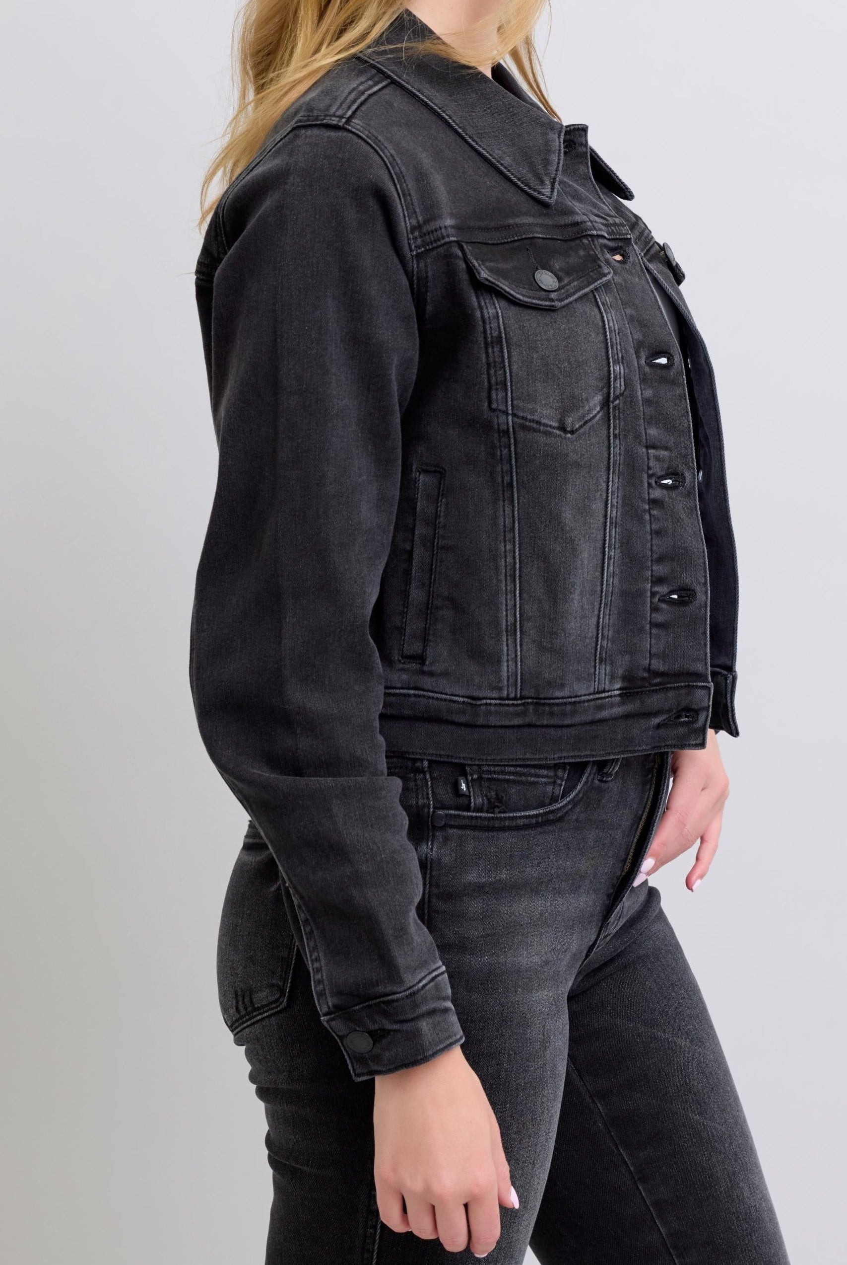 Judy Blue Mid Length Dark Jacket { product_type }}
