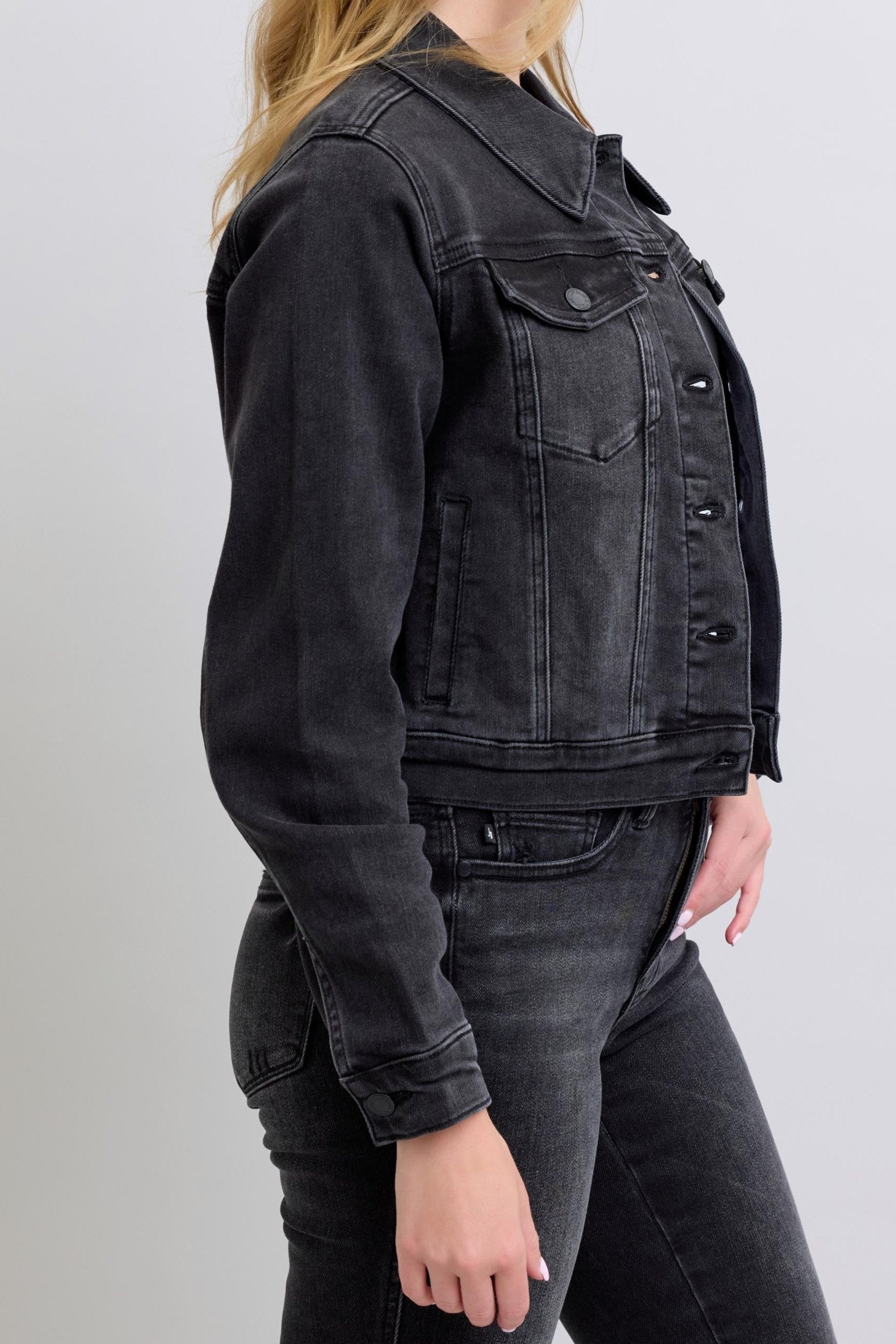 Judy Blue Mid Length Dark Jacket