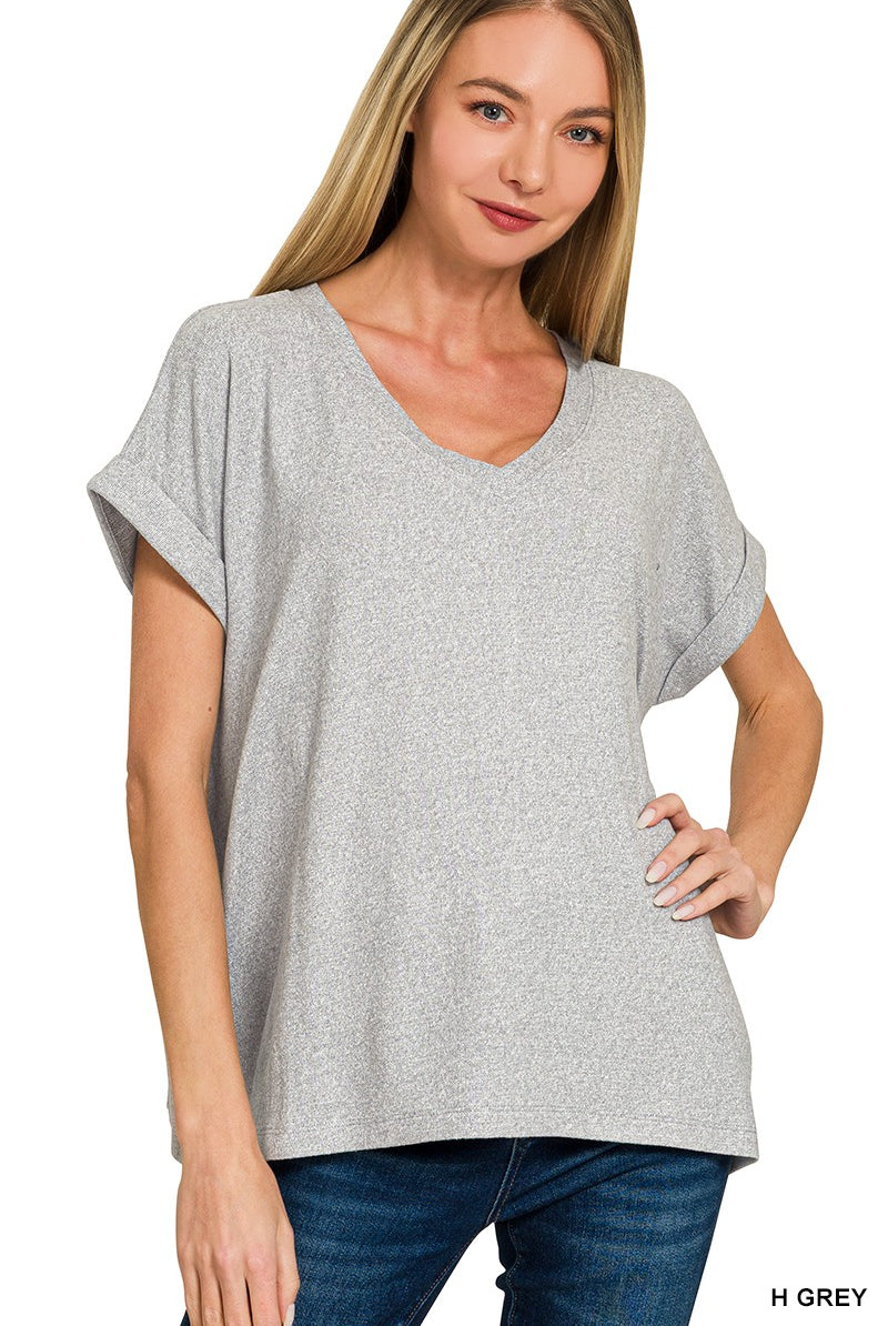 Soft Melange V-Neck Tee { product_type }}