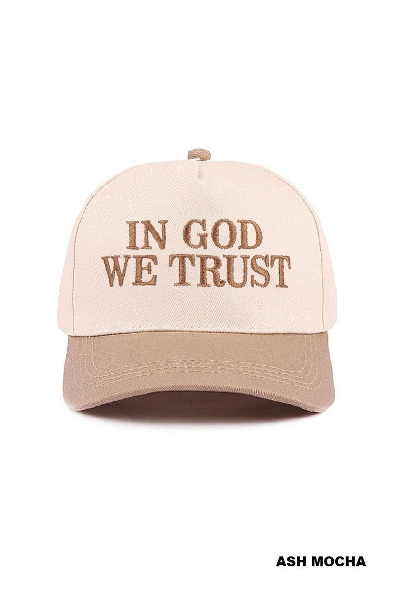 In God We Trust Trucker Hat-Zenana-Three Birdies Boutique, Women's Fashion Boutique Located in Kearney, MO