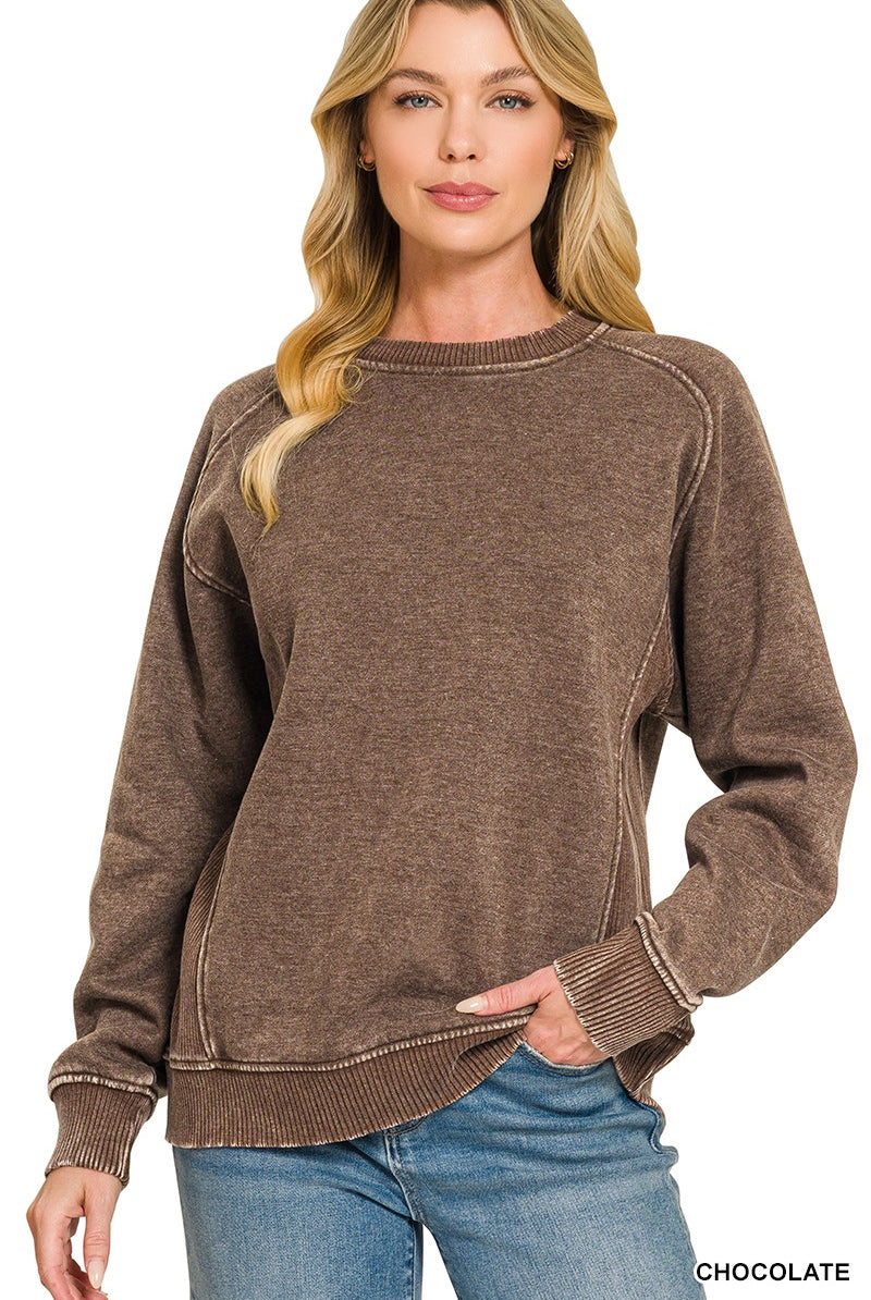 Vintage Wash Ribbed Sweatshirt { product_type }}