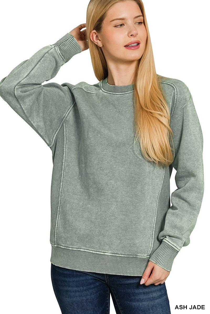 Vintage Wash Ribbed Sweatshirt { product_type }}