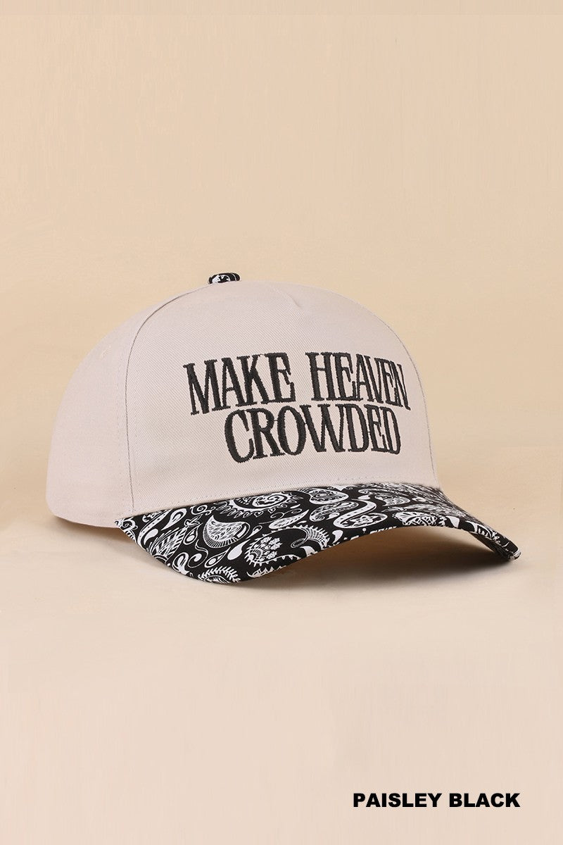 Make Heaven Crowded Hat with Adjustable Clasp-Baseball Hat-Zenana-Three Birdies Boutique, Women's Fashion Boutique Located in Kearney, MO