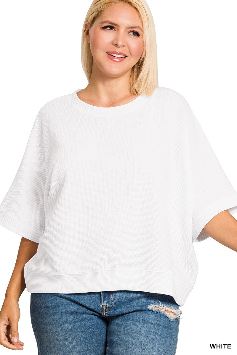 Double Knit Banded Bottom Short Sleeve Top { product_type }}