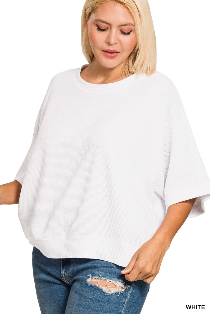 Double Knit Banded Bottom Short Sleeve Top { product_type }}