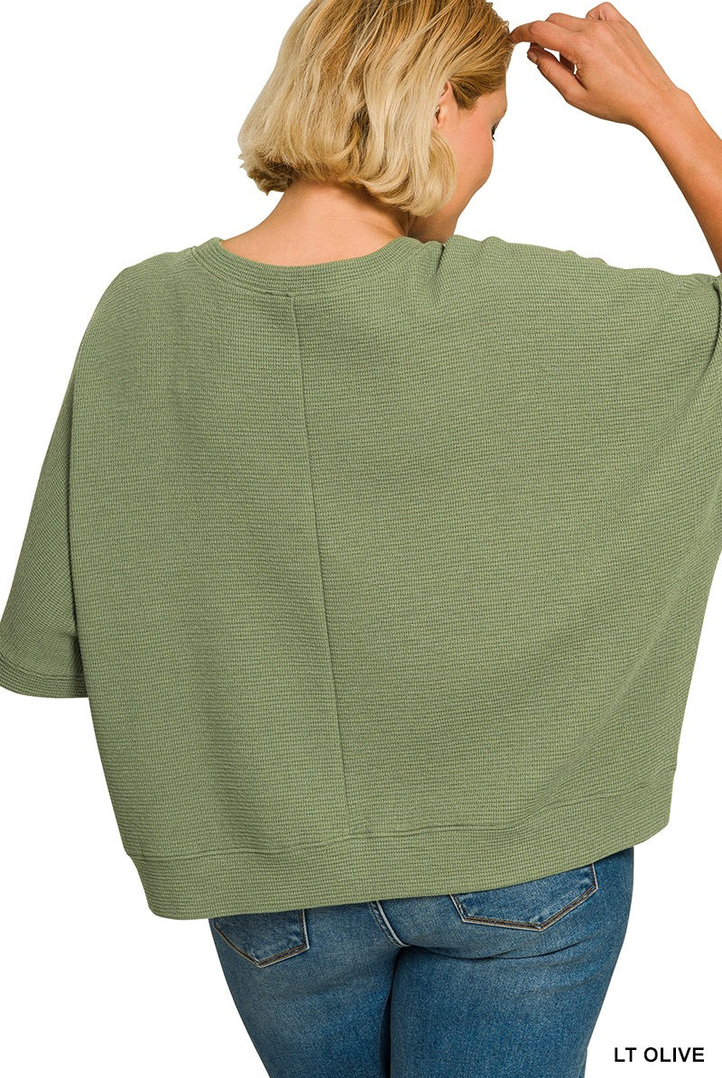Double Knit Banded Bottom Short Sleeve Top { product_type }}