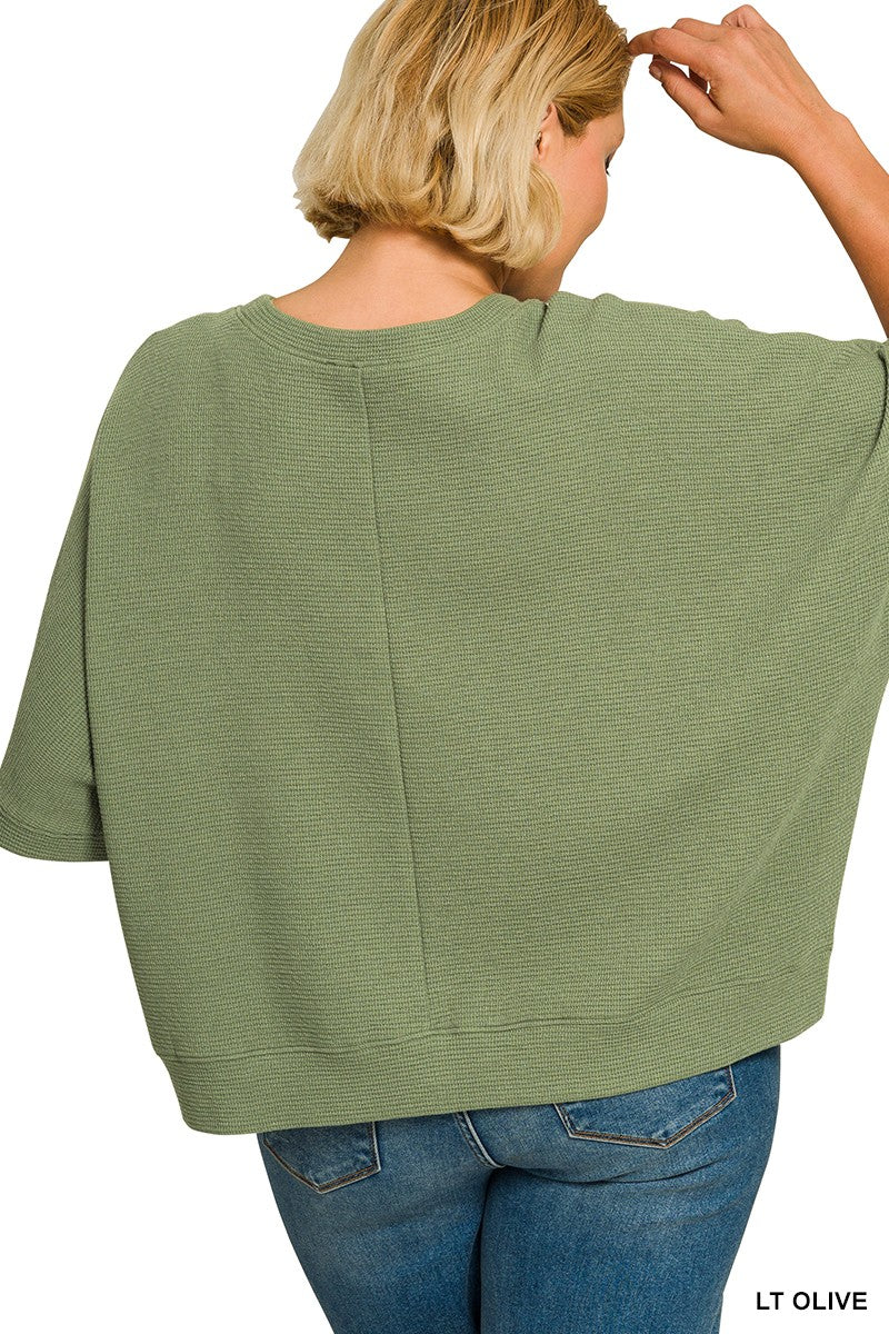 Double Knit Banded Bottom Short Sleeve Top { product_type }}