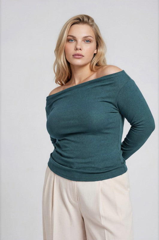 Boat Neck Long Sleeve Top { product_type }}