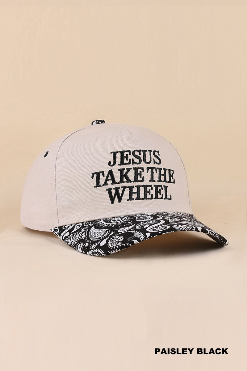 Jesus Take the Wheel Hat-Baseball Hat-Zenana-Three Birdies Boutique, Women's Fashion Boutique Located in Kearney, MO