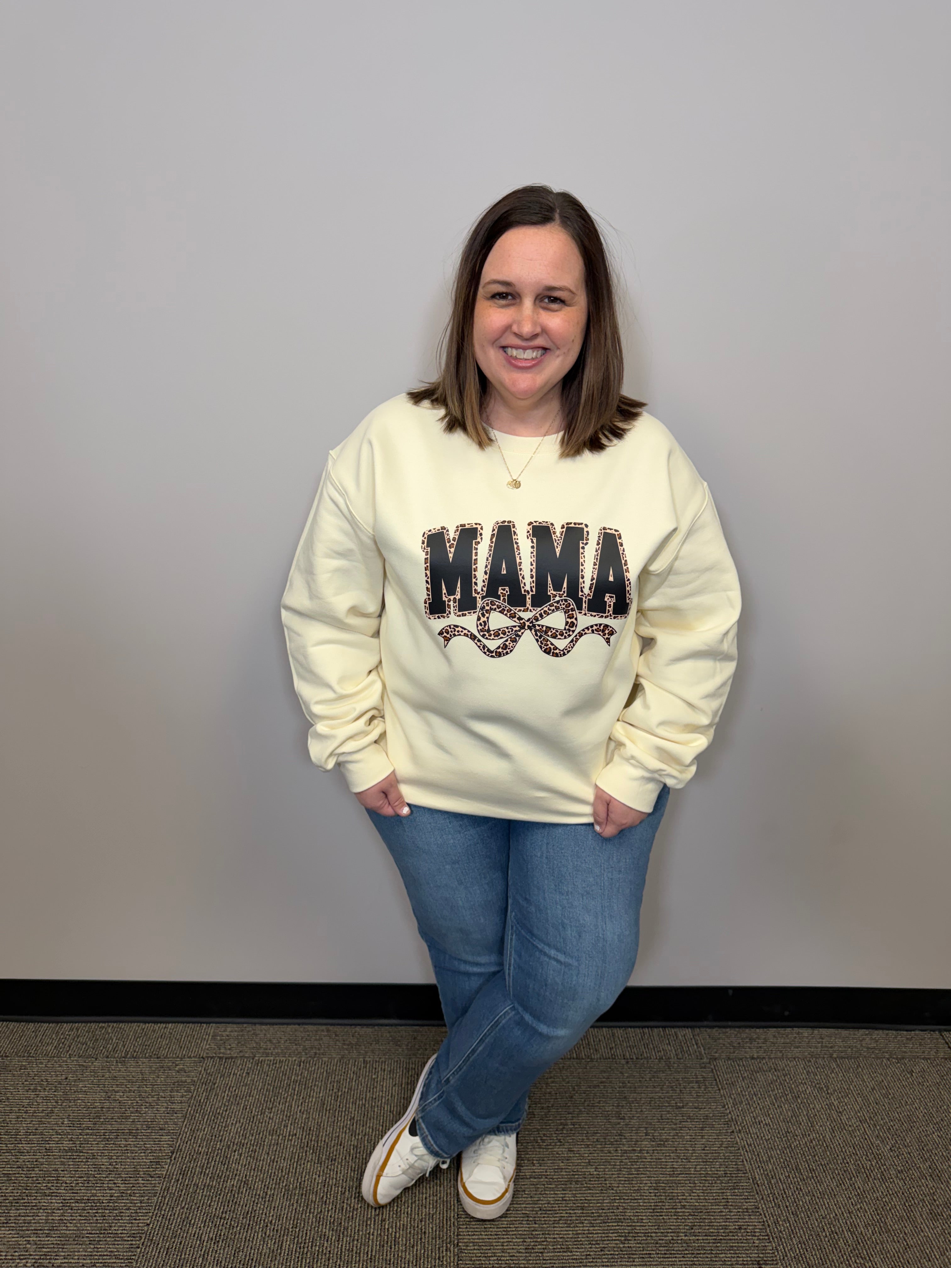 Mama Crewneck-Graphic Tees-Tres Birdos Graphic Tees-Three Birdies Boutique, Women's Fashion Boutique Located in Kearney, MO