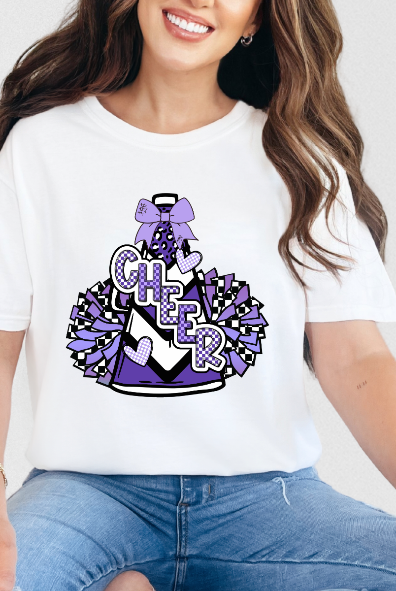 Purple Cheer Megaphone Graphic Tee { product_type }}