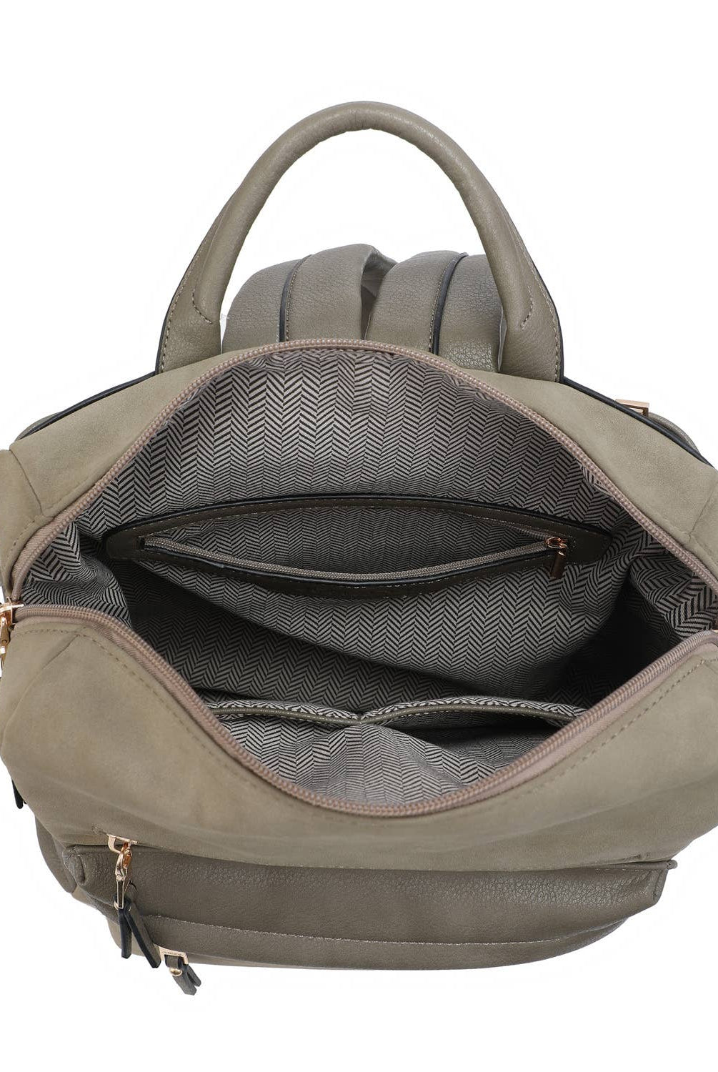 Amelia Houndstooth Convertible Backpack with Whipstitch Strap - Sand/White { product_type }}