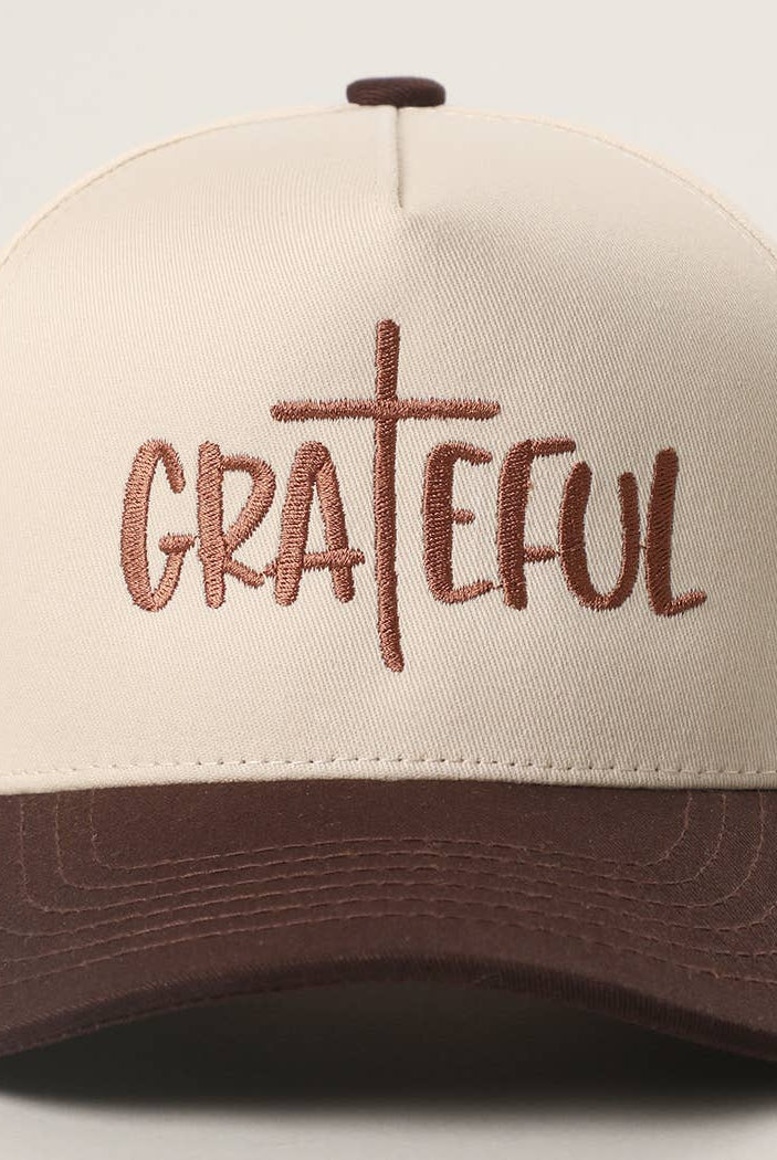 GRATEFUL Embroidery Two-Tone Trucker Hat: COW / One Size { product_type }}