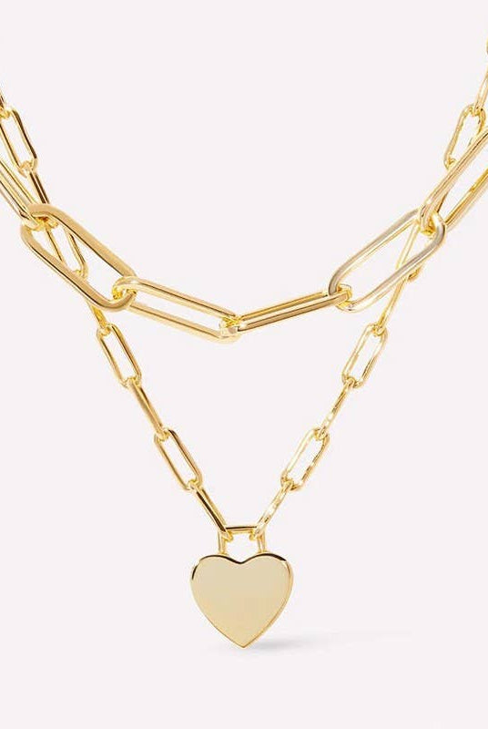 Gold Heart Layer Necklace { product_type }}