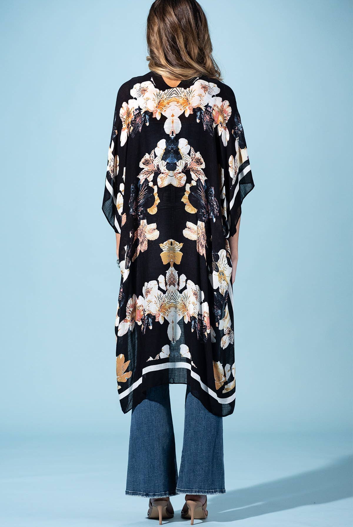 Moonlit Floral Kimono: Floral Multi { product_type }}
