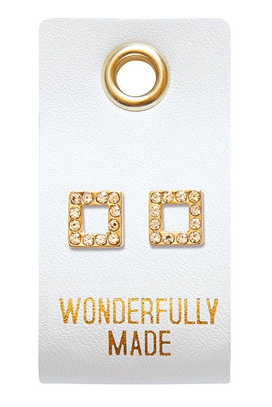 Stud Earrings - Wonderfully Made - Square { product_type }}