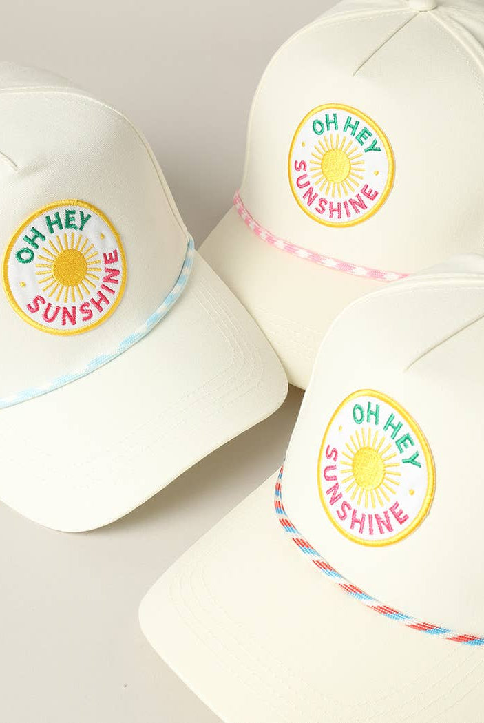 Oh Hey Sunshine Embroidery Patch Trucker Hat: MULTI / ONE SIZE { product_type }}