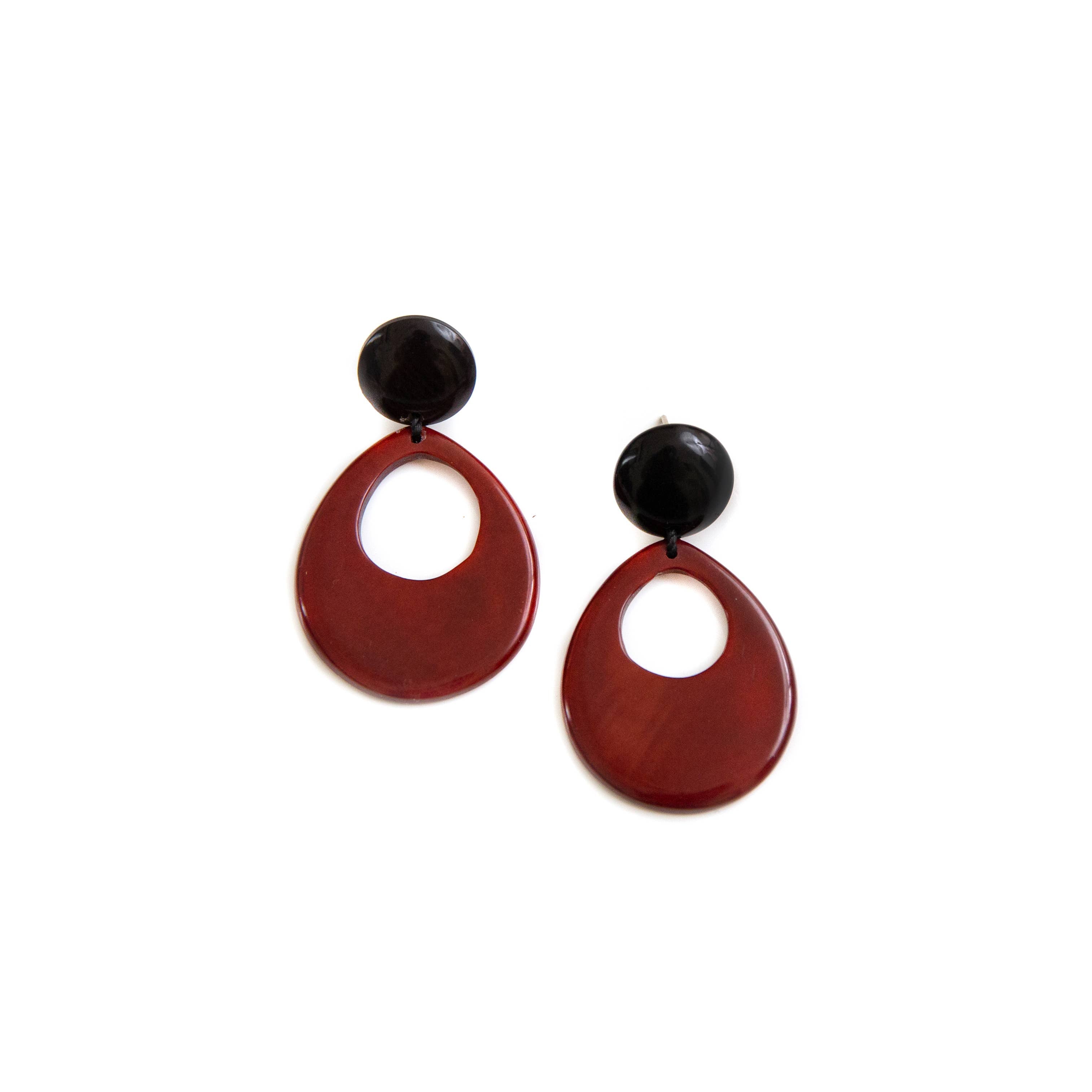 Mimi Earrings: Charcoal Gray/Onyx Black { product_type }}