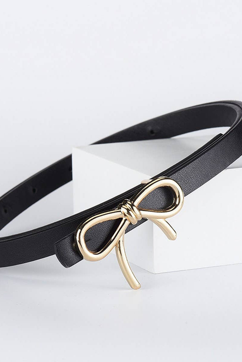 Bow Skinny Belt | Black { product_type }}