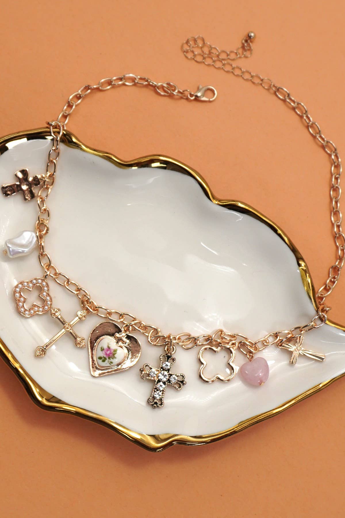 Charm Necklace – Clover, Cross, Flower { product_type }}