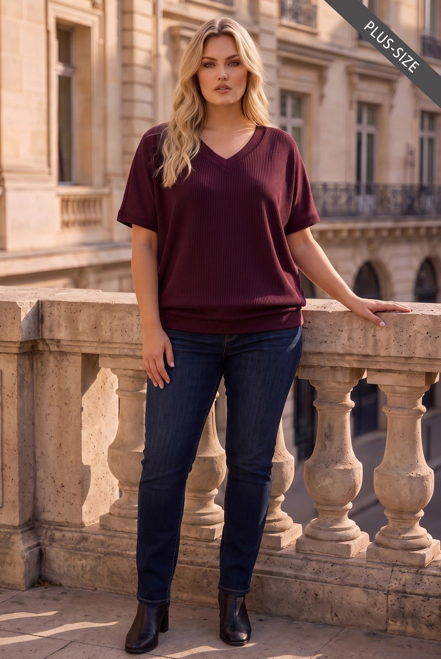 Oversized Rib Ruched Top { product_type }}