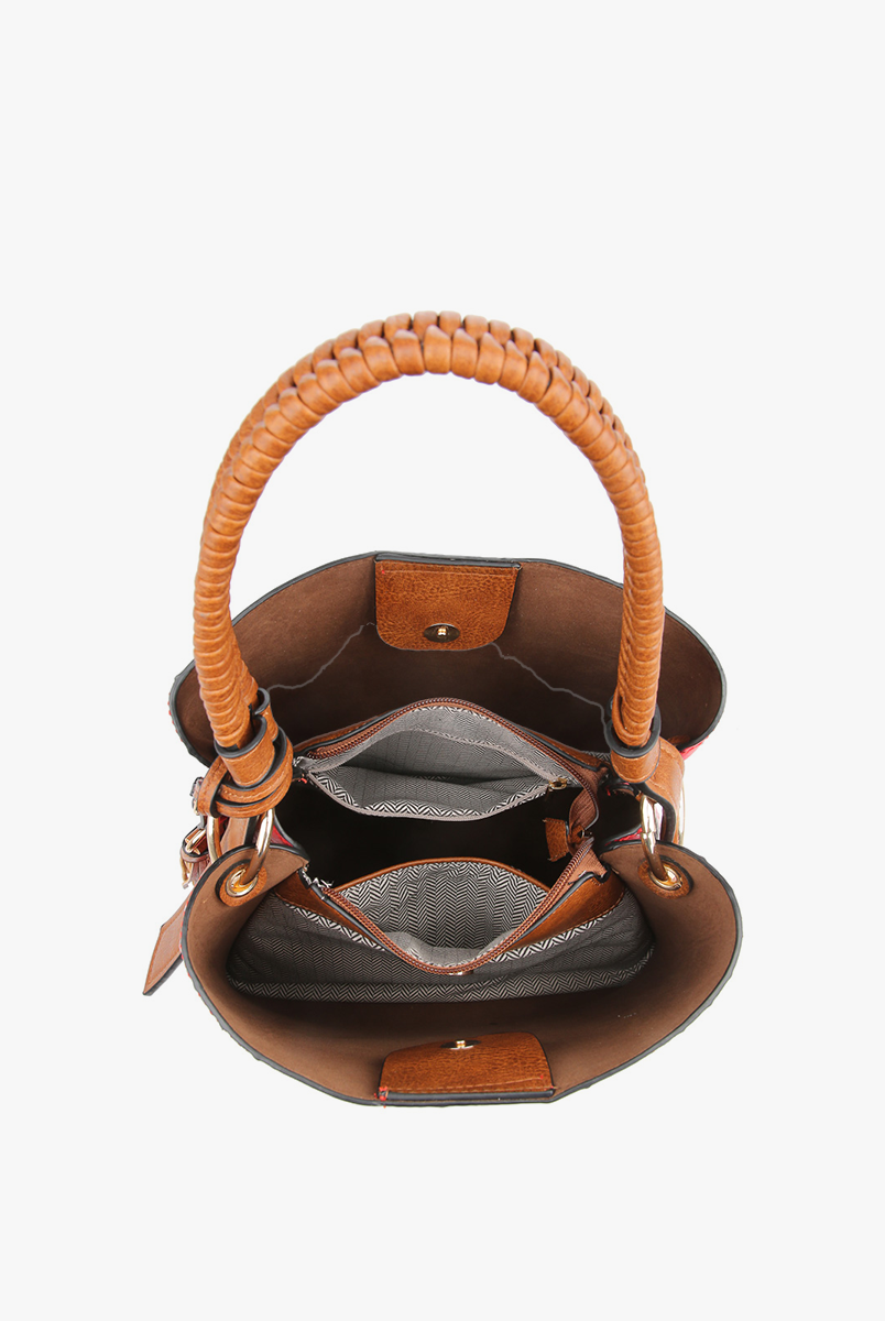 Olivia Animal Print Contrast Hobo: Black/Leopard { product_type }}
