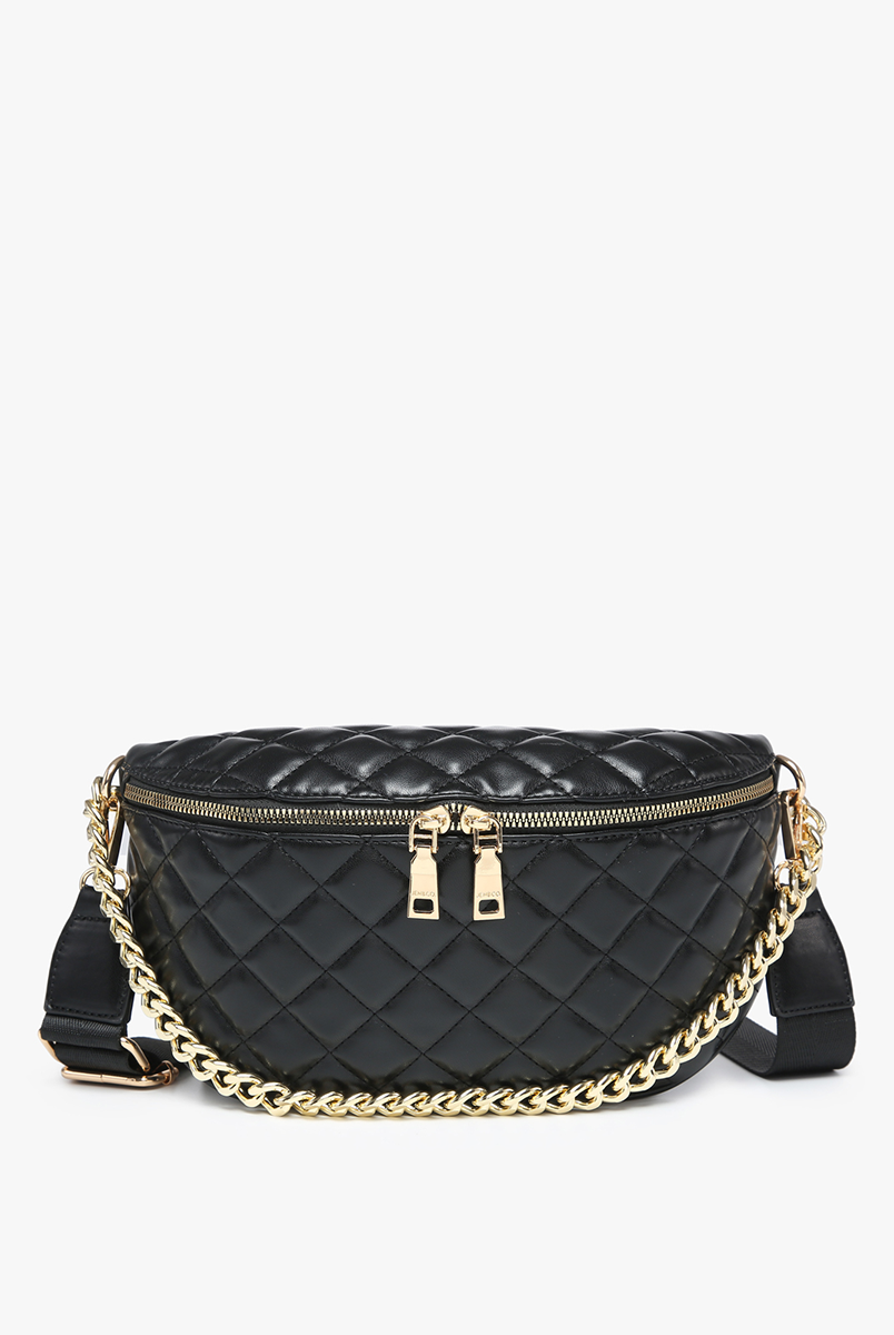 Sylvie Quilted Belt Bag: Brown { product_type }}